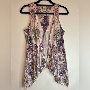 DayTrip~Adorable Lightweight Sequin Cardigan-Vest~Open High Low~Pleated~Size S